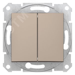 Sedna Выключатель двухклавишный в рамку титан сх.5 (SDN0300168) - Schneider Electric