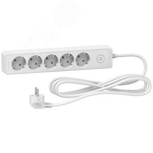 UNICA EXTEND удлинитель 5 розеток 2К+З, кабель 3м, белый | ST9453W | Schneider Electric - фото 2