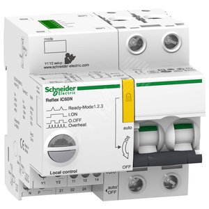 Выключатель автоматический двухполюсный REFLEX iC60N Ti24 63А C 10кА | A9C62263 | Schneider Electric