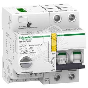 Выключатель автоматический двухполюсный REFLEX iC60H Ti24 10А B 15кА | A9C64210 | Schneider Electric