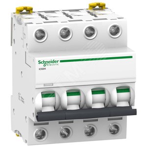 Выключатель автоматический четырехполюсный iC60H 3А B 10кА | A9F83403 | Schneider Electric - Schneider Electric