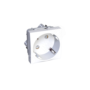 Розетка 45 2P+E с заземлением со шторками белая R9003