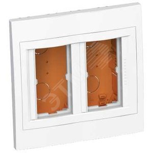 Коробка скрытого монтажа 2x2 вертикальная рамка R9003 (ALB44464N) - Schneider Electric