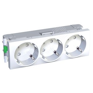 Розетка тройная 45 2P + E со шторками - Schneider Electric