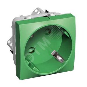 РОЗЕТКА 45 2P+E СО ШТОРКАМИ ЗЕЛЕНАЯ - Schneider Electric