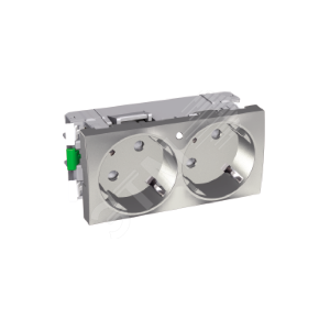 Розетка Х2 45 2P+E со шторками индикатор металл - Schneider Electric