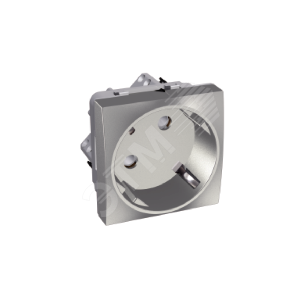 Розетка 45 2P+E со шторками металлик - Schneider Electric
