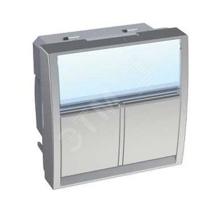Розетка для миниколонны S-ONE 2XRJ45 CAT 5Е НЕЭКР МЕТАЛЛ (ALB46325N) - Schneider Electric