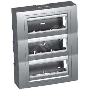 Коробка наружного монтажа 3x3 горизонтальная рамка металл (ALB46439N) - Schneider Electric