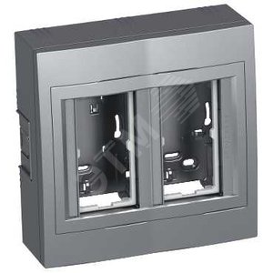 Коробка наружного монтажа 2x2 вертикальная рамка металл (ALB46454N) - Schneider Electric