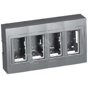Коробка наружного монтажа 4x2 вертикальная рамка металл (ALB46458N) - Schneider Electric