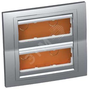 Коробка скрытого монтажа 2x3 горизонтальная рамка металл (ALB46476N) - Schneider Electric