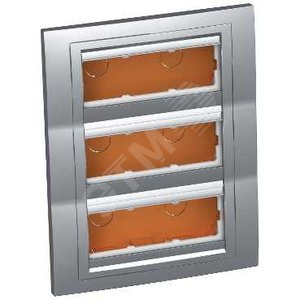 Коробка скрытого монтажа 3x3 горизонтальная рамка металл (ALB46479N) - Schneider Electric