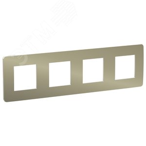 Рамка UNICA STUDIO четырехпостовая бронза/белый (NU280850)