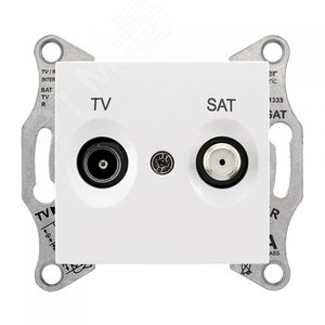 Sedna Розетка TV/SAT проходная 4dB в рамку белый - фото 3