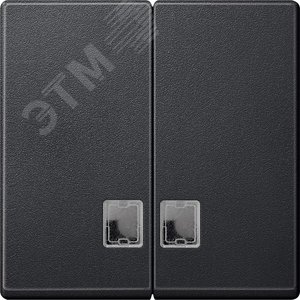 Антрацит Две клавиши с окошком.для световой индикации Merten SM | MTN437514 | Schneider Electric - фото 2