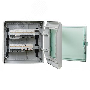 Щит распределительный навесной ЩРн-П-36 (2х18) IP65 пластиковый прозрачная дверь белый Kaedra 7