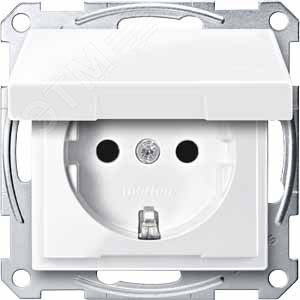 Механизм розетки Schuko с крышкой белый (MTN2310-0319) - фото 4