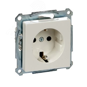 Механизм розетки с заземлением со шторками белый (MTN2300-0319) - фото 2