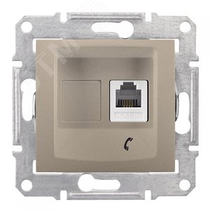 Sedna Розетка телефонная RJ11 в рамку титан (SDN4101168)