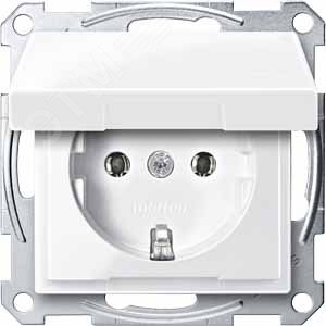 Механизм розетки Schuko с крышкой белый (MTN2311-0319) - фото 4