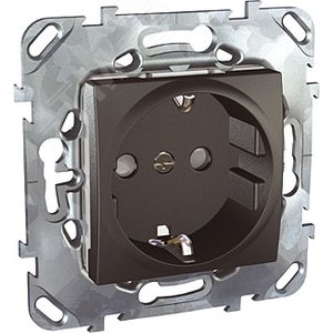 UNICA Розетка с заземлением со шторками с         быстрозажимными клеммами граф 3