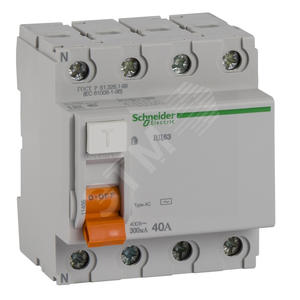 Выключатель дифференциального тока (УЗО) 4п 63А 100мА 6кА АС ВД63 (11467)