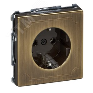 Sys D Розетка с заземлением без шторок античная латунь SCHUKO (MTN2301-4143) 3