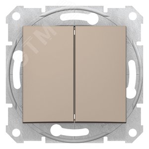 Sedna Переключатель двухклавишный в рамку титан схема 6+6 (SDN0600168) - Schneider Electric