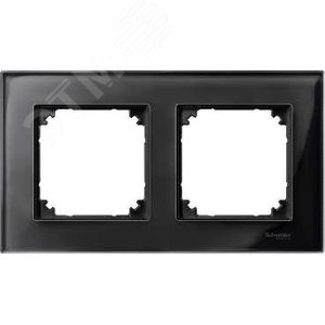 Рамка 2 поста стеклянная черный оникс (MTN404203) 7