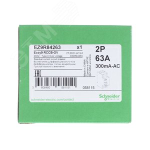 Выключатель дифференциальный (УЗО) EASY 9 2п 63А 300мА тип A | EZ9R84263 | Schneider Electric - фото 2
