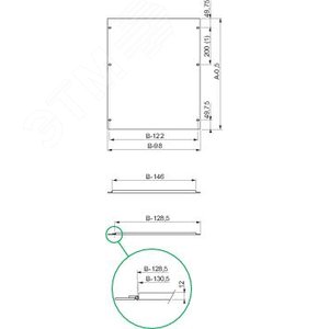 Панель сплошная передняя поворотная 400x800мм 7