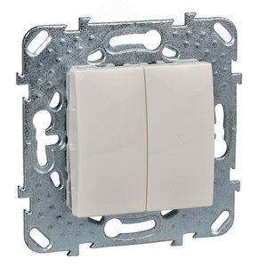 UNICA Выключатель двухклавишный в рамку бежевый (MGU5.211.25ZD) - Schneider Electric