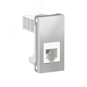 Розетка UNICA MODULAR телефонная RJ12 одиночная 1 модуль алюминий (NU349130) - Schneider Electric
