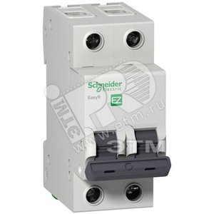 Выключатель автоматический двухполюсный EASY 9 50A B 4,5кА | EZ9F14250 | Schneider Electric - Schneider Electric