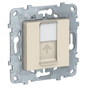 Панель лицевая UNICA NEW RJ45 KEYSTONE/SYSTIMAX бежевый (NU546144) - Schneider Electric