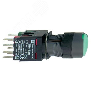 Кнопка 16мм зеленая с возратом 5