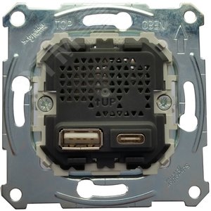 MERTEN МЕХАНИЗМ USB-зарядки A+C, 2,4 A (MTN4366-0110) - Schneider Electric
