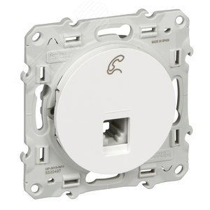ODACE Розетка телефонная RJ12 6 контактов белая (S52R497) - Schneider Electric