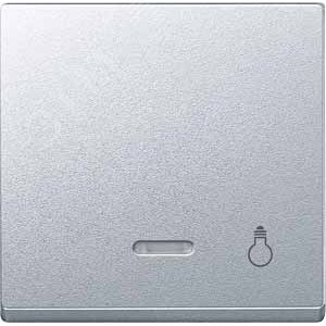 Клавиша с окошком для светоиндикатора СВЕТ алюминий 5