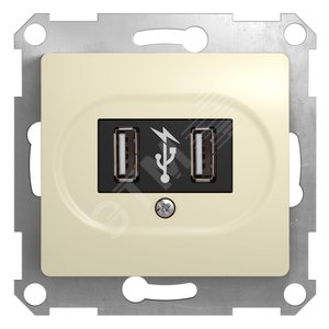 GLOSSA Розетка USB в рамку бежевая - Schneider Electric