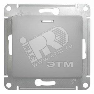 GLOSSA Кнопка нажимная с подсветкой алюминий в рамку сх.1а (GSL000317) - Schneider Electric