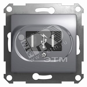 GLOSSA Розетка USB в рамку алюминий - Schneider Electric