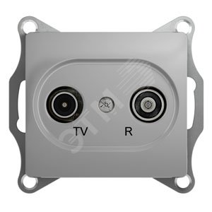 GLOSSA Розетка TV-R одиночная 1DB алюминий в рамку - Schneider Electric