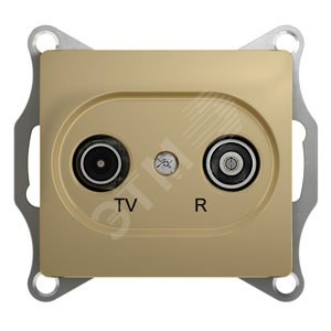 GLOSSA Розетка TV-R одиночная 1DB титан в рамку