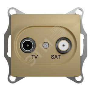GLOSSA TV-SAT Розетка проходная 4DB ТИТАН в рамку - Schneider Electric