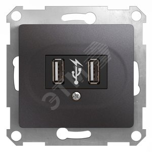 GLOSSA USB розетка графит (GSL001332) - Schneider Electric