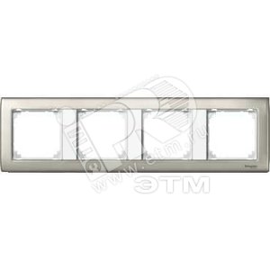 Рамка 4 поста M-STAR матовое серебро (MTN467419) - Schneider Electric