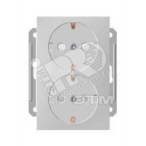 W59 Розетка двойная скрытая с заземлением без рамки шампань - Schneider Electric