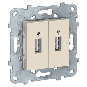 Коннектор USB UNICA NEW 2-местный бежевый (NU542744) - Schneider Electric